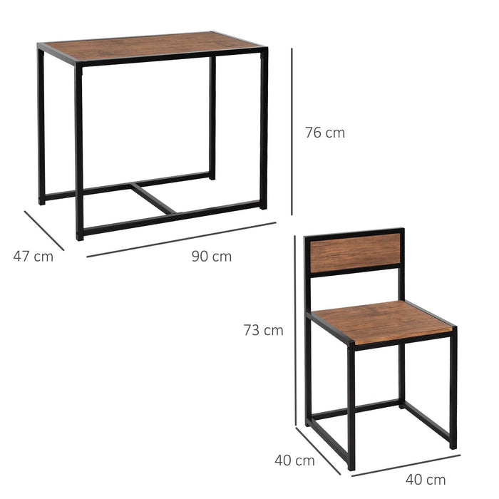 Industrial-Style 3-Piece Table & Stool Set - Sturdy Steel Frame with MDF Panels - Perfect for Living Room or Home Bar Spaces