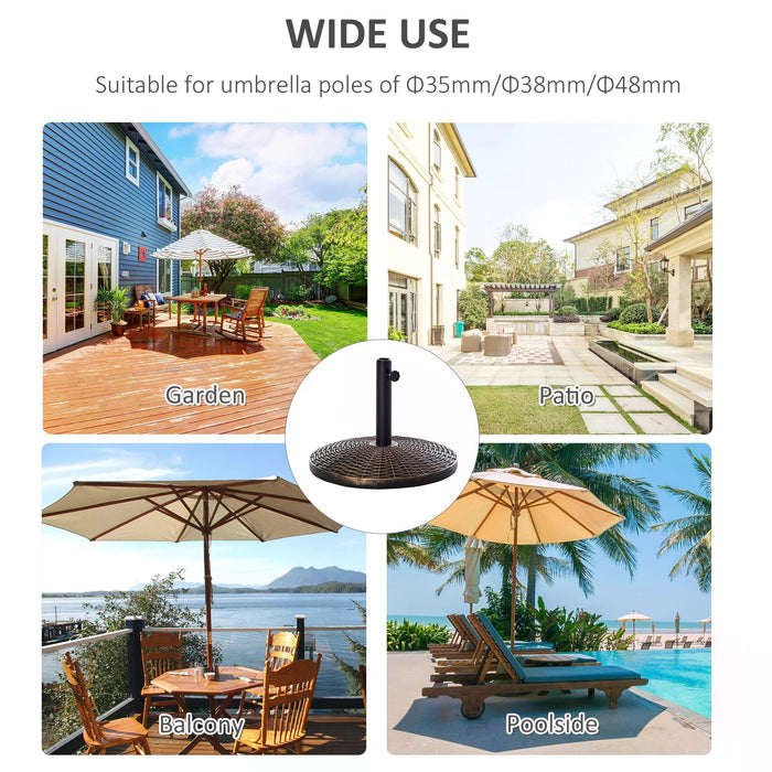 Heavy-Duty 25kg Patio Umbrella Base - Weather-Resistant Parasol Holder for Outdoor Use - Ideal Stand for Stability & Support