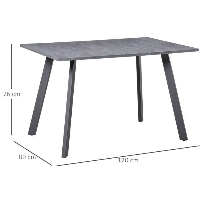 Modern Dark Grey Dining Table - Sturdy Metal Legs & Spacious Top for Home - Ideal for Kitchen, Dining Room, Living Space