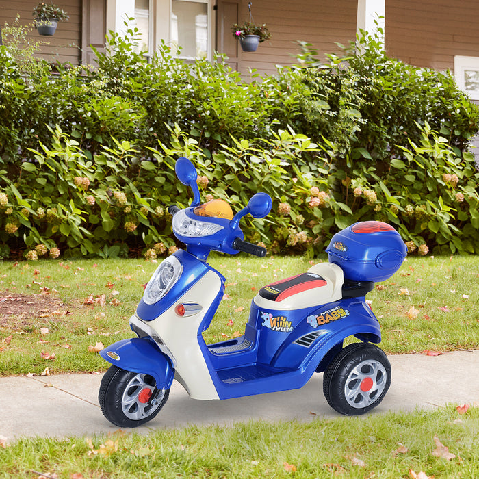 Electric Blue Tricycle for Kids - Battery-Powered Ride-On Toy - Perfect for Toddlers and Young Children Outdoor Play