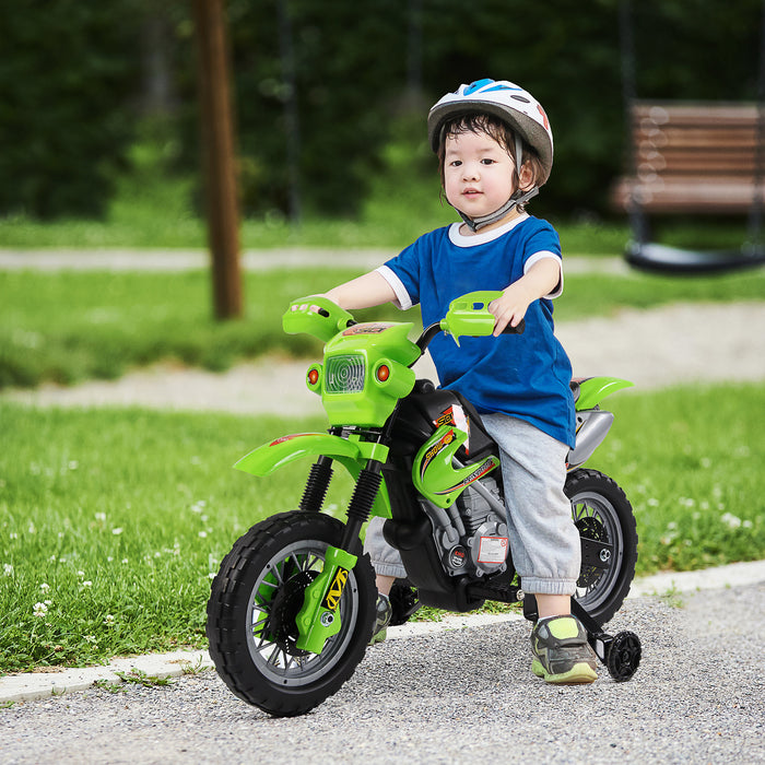 Kids Electric Motorbike - 6V Battery-Powered Ride-On Motorcycle, Green - Perfect for Young Adventurers