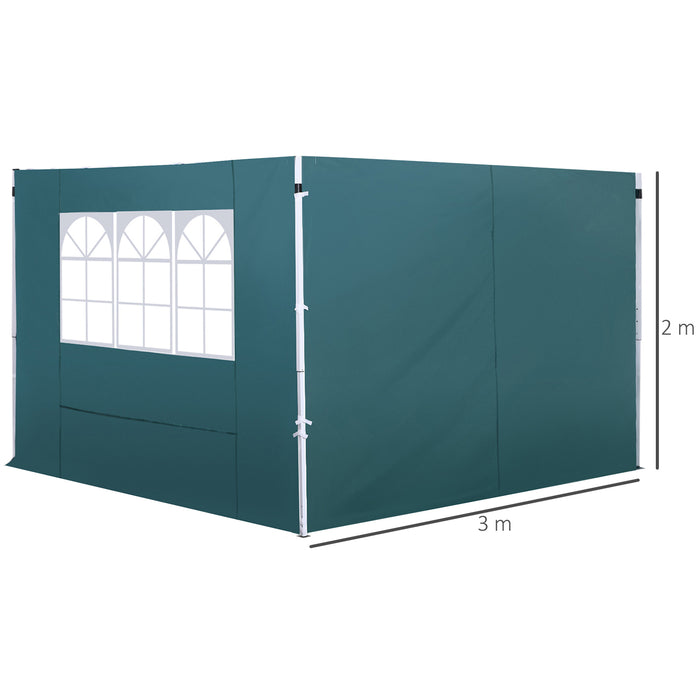 3M Gazebo - Interchangeable Green Sidewall for Outdoor Shelter - Enhances Privacy and Protection for Events