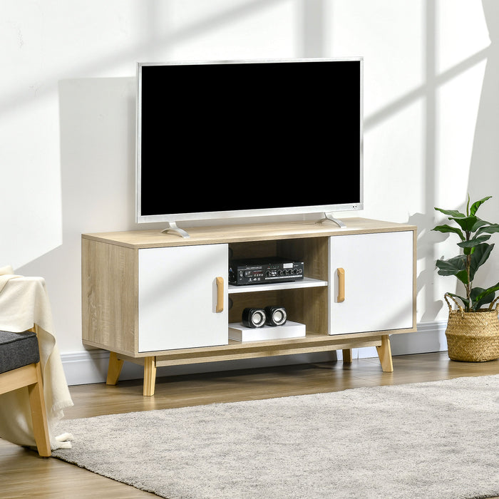 Modern Entertainment Center - Storage-Friendly TV Stand with Shelves & Doors, Fits 55" TVs - Ideal for Living Room or Bedroom Decor