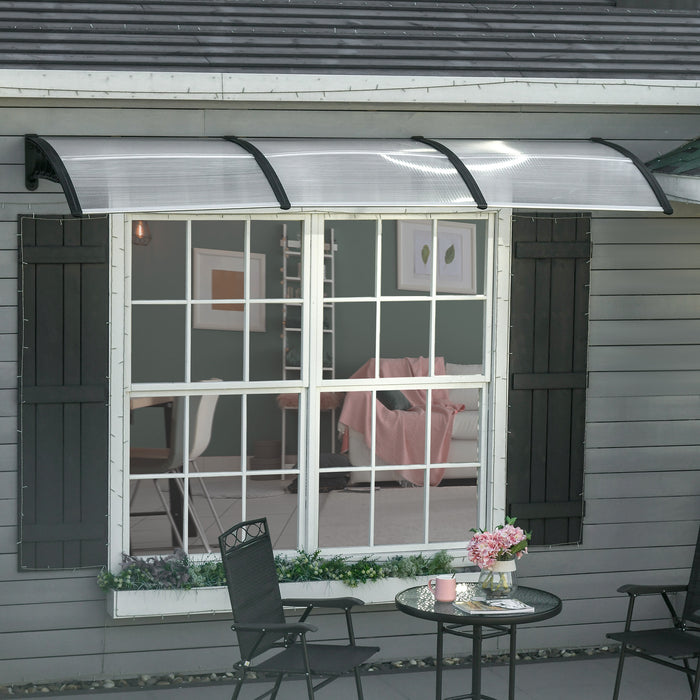 Outdoor Awning Rain Shelter - 300x96cm Front Door Canopy for Window, Porch, Entryways - Weather-Resistant Protection for Homeowners