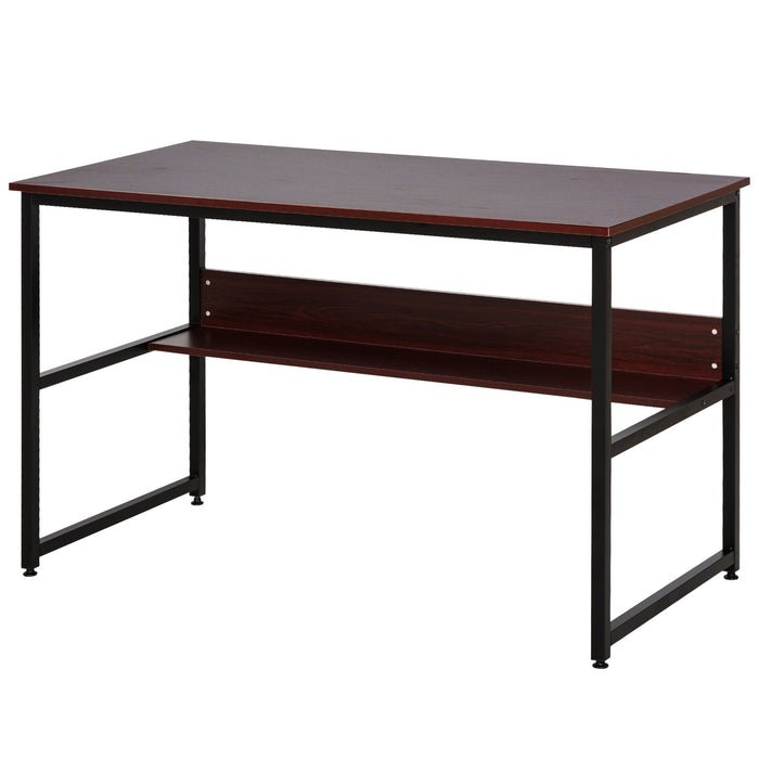 Adjustable Home Office Computer Desk - Study and Writing Workstation with Storage Shelf and Metal Frame - Ideal for Laptop Users with Space-Saving Needs