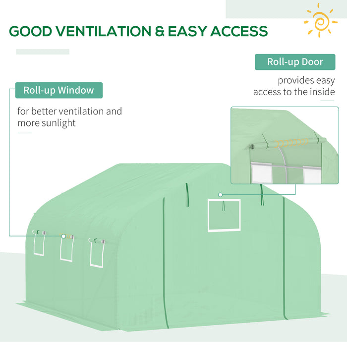 Walk-In Greenhouse PE Replacement Cover - Durable Plant Growhouse Sheeting, 4.5x3x2m in Green - Shields Plants from Elements & Enhances Growth