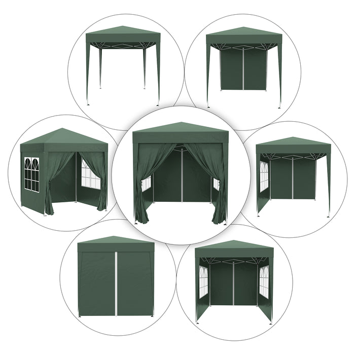 Green Pop-Up Gazebo - 2x2m Canopy for Outdoor Use - Ideal for Garden Parties & Events