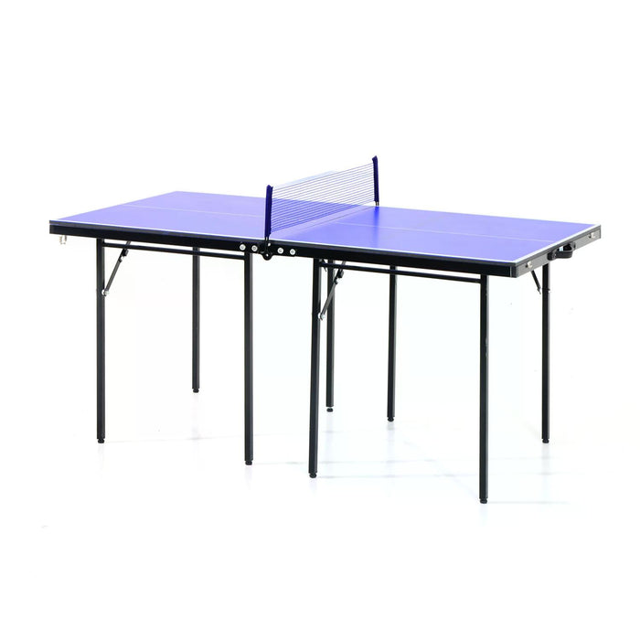 Compact Folding Table Tennis Set - Mini Professional Ping Pong Table with Net, Blue - Ideal for Games, Sports Training & Quick Play Spaces