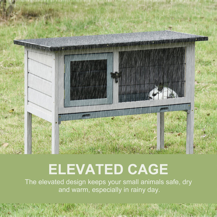 Outdoor Fir Wood Rabbit Hutch - Elevated and Weather-Resistant Design - Ideal for Backyard Pet Safety and Comfort