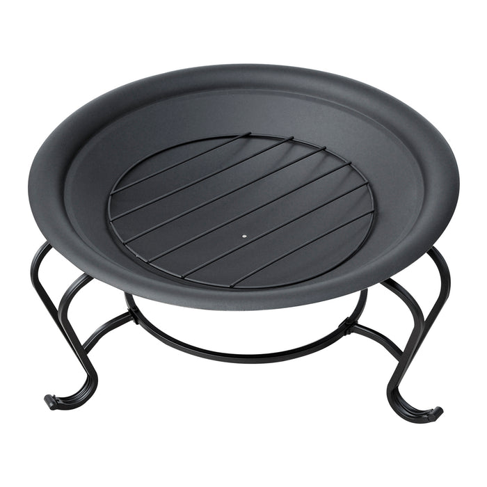 Outdoor Fireplace - 56x45cm with Lid, Black/Blue - Ideal for Patio Warmth and Ambiance