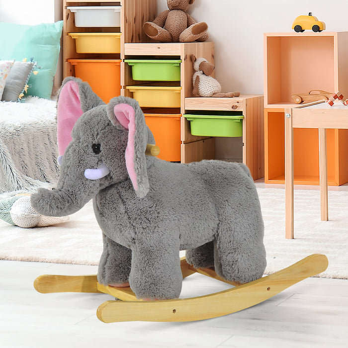 Plush Elephant Ride-On Toy for Kids - Soft and Cuddly Toddler Riding Animal - Grey Elephant Comfort and Fun for Children