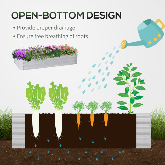 Steel Raised Garden Bed with Greenhouse - Sturdy Planter Box with Plastic Cover and Roll Up Window - Ideal for Cultivating Flowers and Herbs, 185x95x92cm, Green