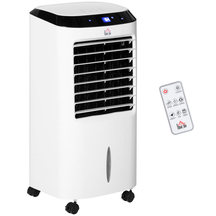 Evaporative Anion Ice Cooling Fan - Portable Air Cooler with Water Conditioner & Humidifier Features - Ideal for Home Bedroom Comfort with Remote Control and Timer