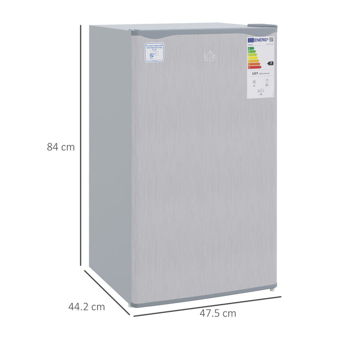 Freestanding Under Counter Fridge Freezer with 91L Capacity - Chiller Box, Reversible Door, Adjustable Thermostat, 47.5cm Wide, 40dB Quiet Operation, Grey - Ideal for Compact Kitchen Spaces