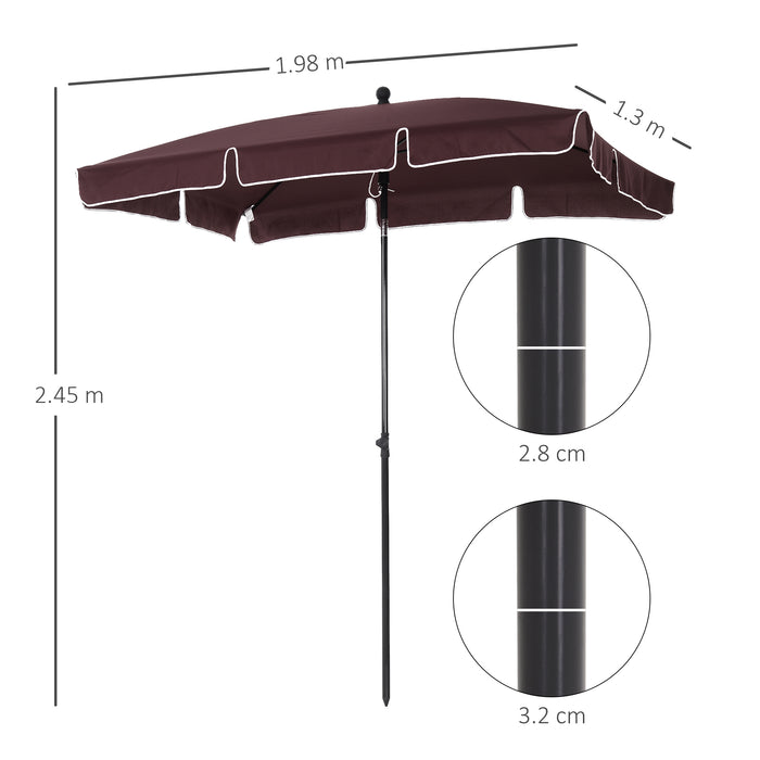 Elegant Brown Aluminum Umbrella Parasol - Durable Outdoor Sunshade with Wind Resistance - Ideal for Patio, Deck, and Garden Protection