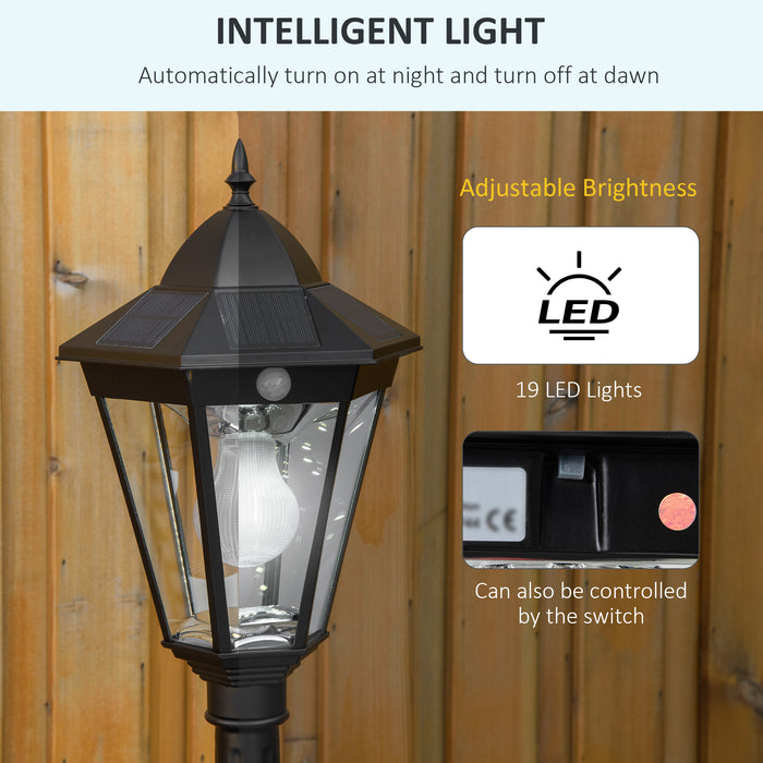IP44 LED Solar Garden Lamp Post - 1.9M Aluminium Frame Outdoor Lantern for Patio, Pathway, Walkway - Eco-Friendly Lighting Solution