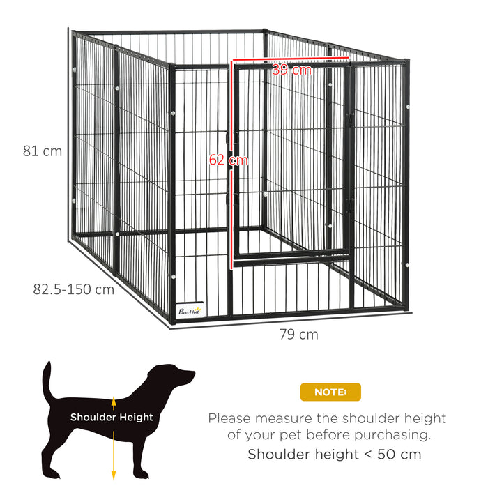 Heavy Duty 6-Panel Pet Playpen 82.5-150 cm x 81 cm - Adjustable Exercise Enclosure for Dogs - Ideal for Small to Medium Breeds