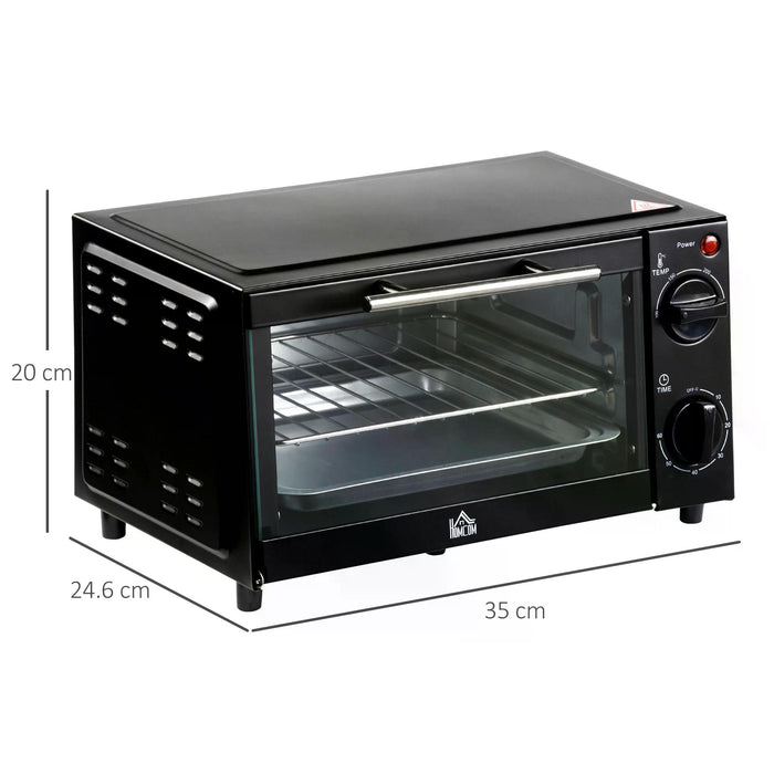 Convection Mini Oven 9L Model - Electric Countertop Grill with Adjustable Temperature and Timer, Includes Baking Tray & Wire Rack - Perfect for Small Kitchens, Bachelors & Quick Baking Needs