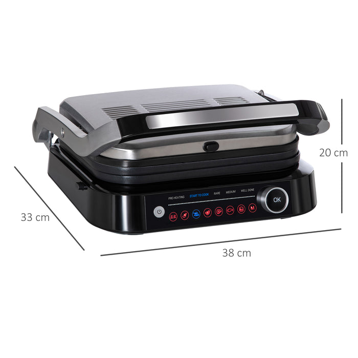 Electric Non-stick Health Grill & Panini Press - 2100W with 180° Flat Open, Drip Tray, Removable Plate & 8 Auto Settings - Perfect for Healthy Grilling and Delicious Paninis