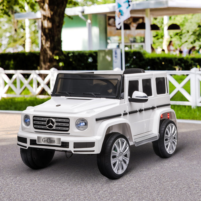 Mercedes Benz G500 Kids Electric Ride On Car - 12V Battery-Powered with MP3, Music, Lights & Suspension Wheels - Parental Remote Control for Safe Play