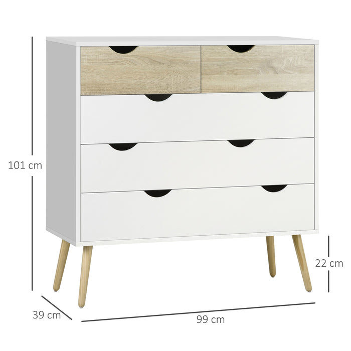 5-Drawer Chest - Bedroom & Living Room Storage Dresser - Elegant Side Cabinet Organizer for Home Organization