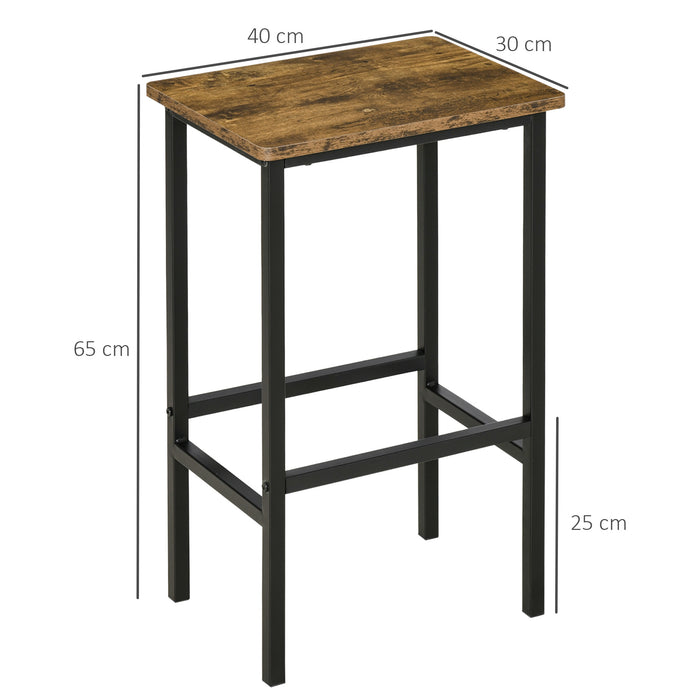 Industrial Bar Chair Duo with Footrest - Counter Height Stools for Dining and Home Pub, Rustic Brown Finish - Ideal for Elevated Seating Comfort in Kitchen or Entertainment Areas