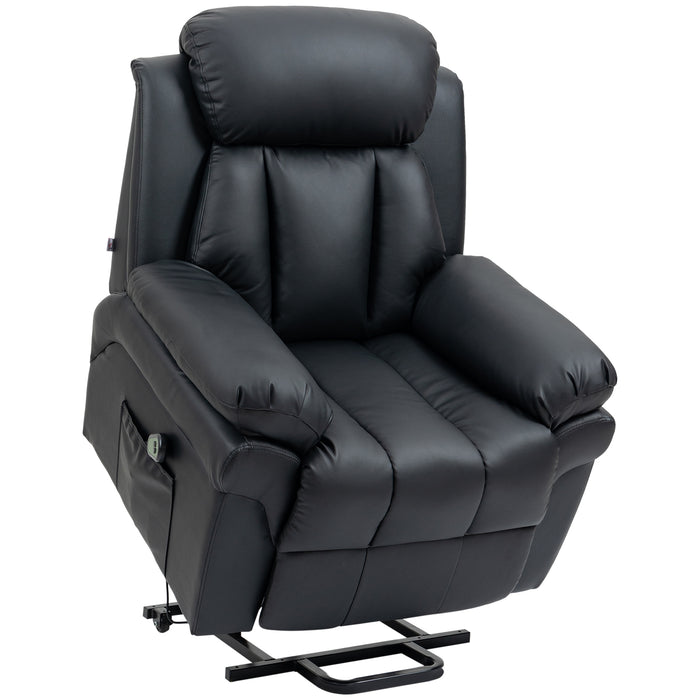 Extra Padded Electric Power Lift Recliner - PU Leather Sofa with Stand Assistance and Remote Control - Ideal Comfort Aid for Elderly and Mobility-Impaired Users