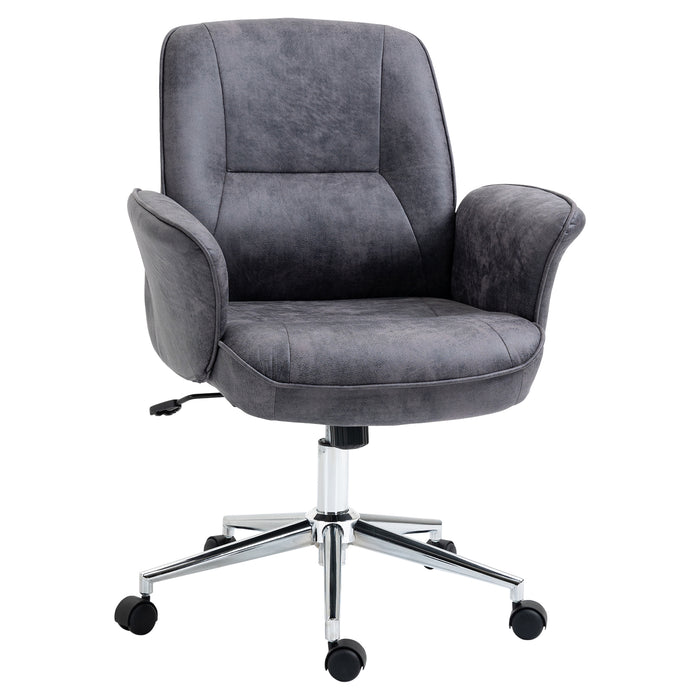 Ergonomic Swivel Desk Chair - Adjustable Mid-Back Office Chair for Work and Study - Ideal for Home Office and Students, Charcoal Grey