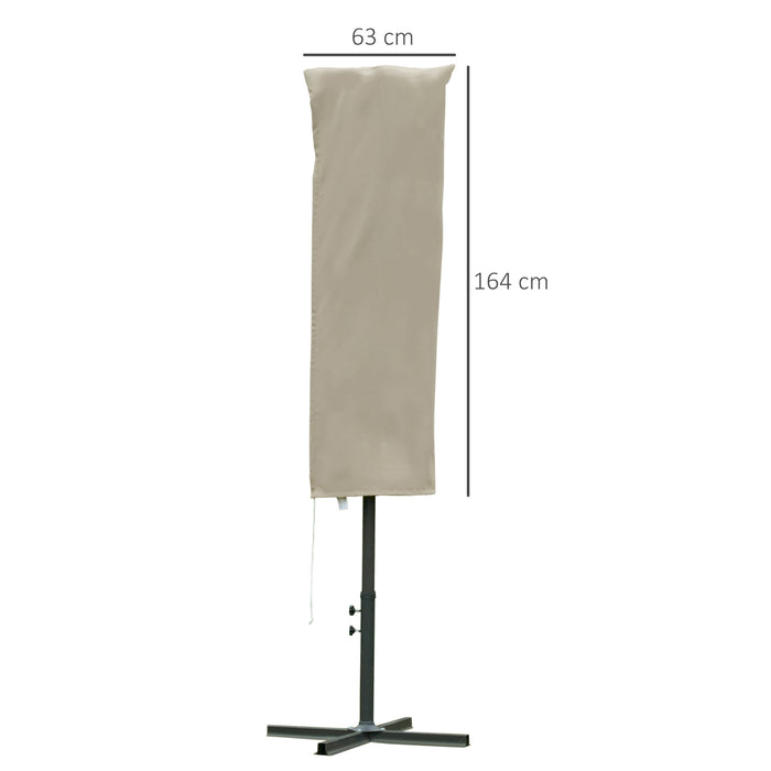 Outdoor Cantilever Umbrella Cover - Weatherproof Parasol Protector with Rod and Zipper - Ideal for Garden Patio Protection