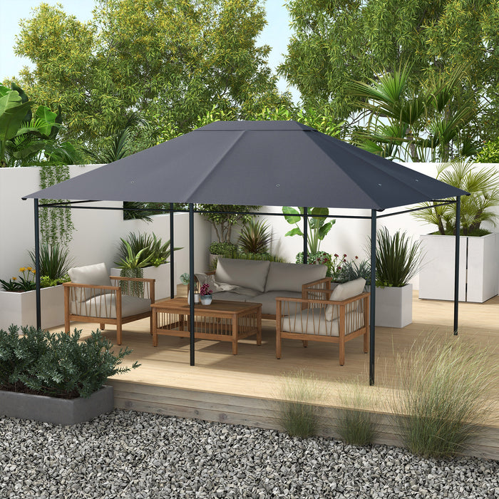 3 x 4m Gazebo Canopy Top - Durable Replacement Cover in Dark Grey - Ideal for Outdoor Shelter and Garden Enhancement