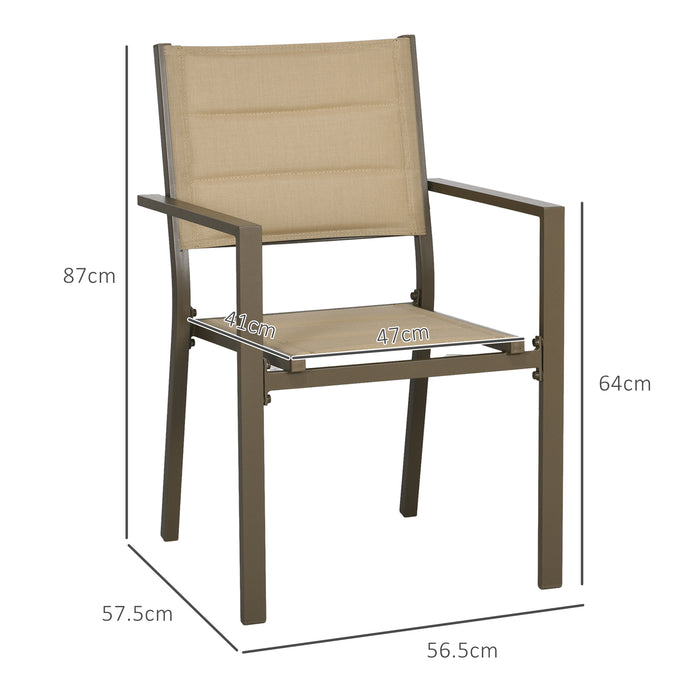 Aluminium Stacking Garden Chairs - Set of 2, Durable Outdoor Seating - Ideal for Patio, Balcony & Lawn Spaces