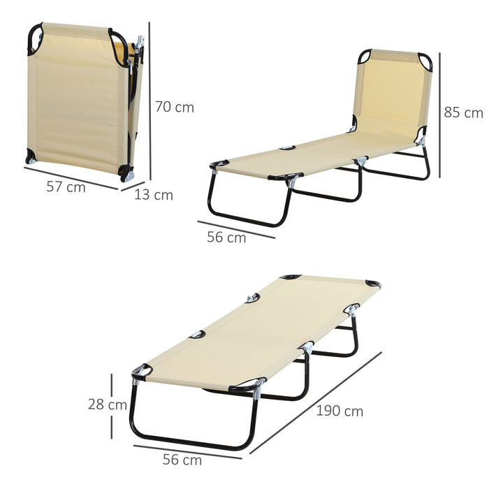 Foldable Sun Lounger Duo - 5-Position Adjustable Backrest and Portable Frame - Ideal for Patio Relaxation and Poolside Comfort