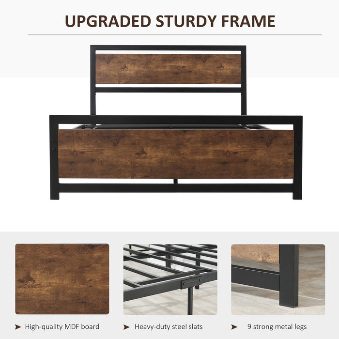 Strong Slat Support Twin Metal Bed Frame - Full Size with Headboard & Footboard, Underbed Storage Space - No Box Spring Required, Ideal for Kids & Guest Rooms