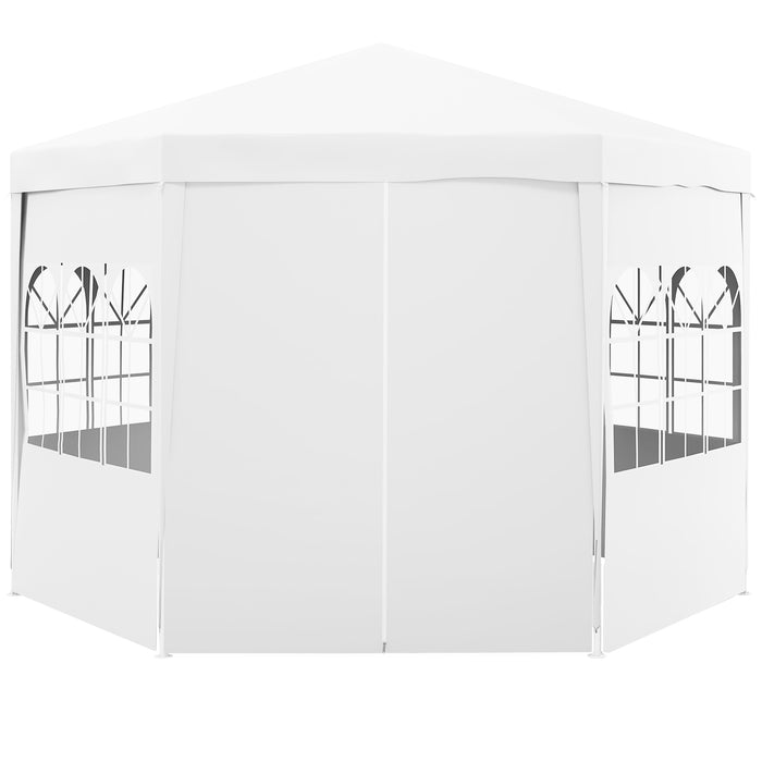 Waterproof PE Canopy Shade with 6 Removable Side Walls - 4m Party Tent for Wedding and Outdoor Events - Ideal for Festive Gatherings and Commercial Use