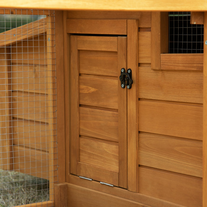 2-Tier Wooden Chicken Coop with Nesting Box and Ramp - Outdoor Hen House, Removable Tray, Spacious Poultry Habitat - Ideal for Backyard Farmers and Egg Layers