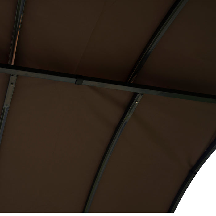 Metal Gazebo Marquee in Coffee Brown - Durable Outdoor Shelter for Events - Ideal for Garden Parties and Social Gatherings