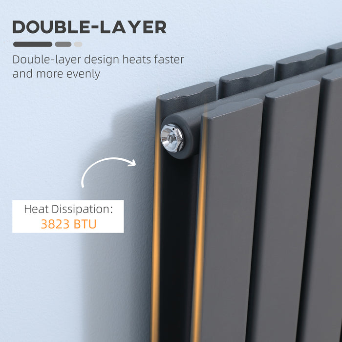 Delonghi DHR032 - 84x60cm Quick Heating Water-Filled Space Heater, Horizontal Designer Radiator - Ideal for Living Rooms, Studies, Garages, and Bathrooms