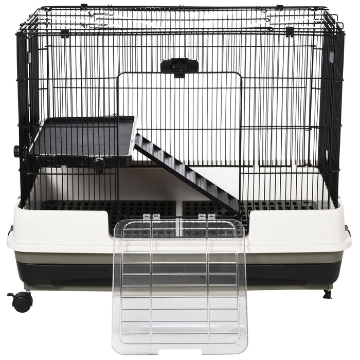 Small Animal Playhouse - Durable Steel Wire Rabbit Cage with Waste Tray - Ideal Home for Pet Rabbits & Rodents