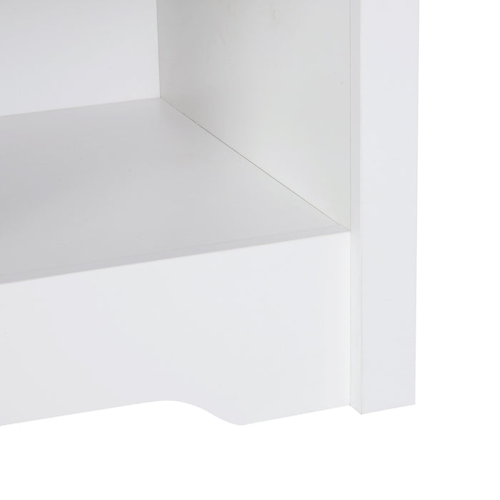 Modern White Bedside Table Set - Nightstand with Drawer & Shelf, Versatile End Table for Bedroom and Living Room - Ideal Storage Solution for Small Spaces, Pack of 2