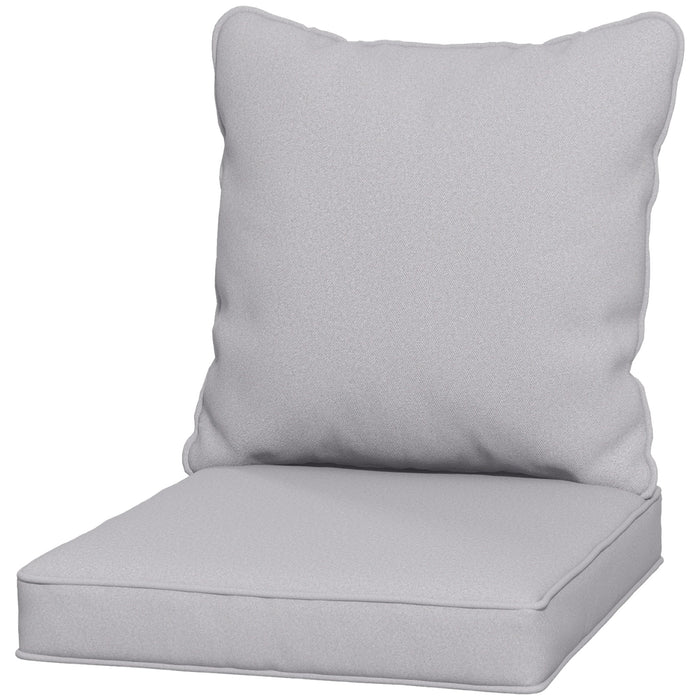 Patio Chair Comfort Cushion Set - 1-Piece Back and Seat Pillow for Indoor & Outdoor Use, Light Grey - Ideal Replacement Cushions for Garden Furniture