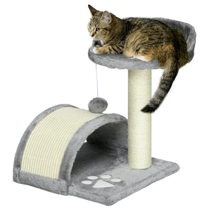 Cat Scratching Post with Hanging Ball - Multi-level Kitten Activity Centre with Climber - Indoor Scratch Solution for Feline Fun and Exercise