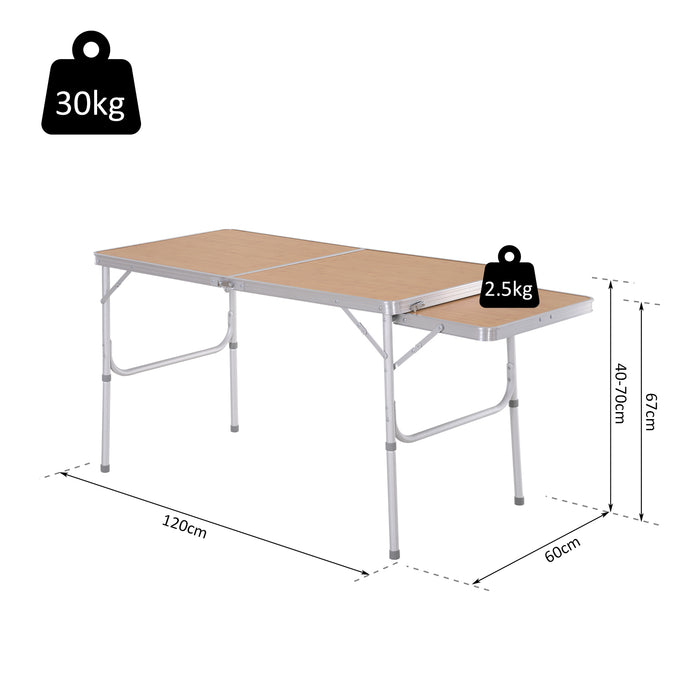 Aluminium 4ft MDF-Top Portable Table - Durable Folding Outdoor Event Furniture, Silver - Ideal for Picnics, Camping, & Tailgating