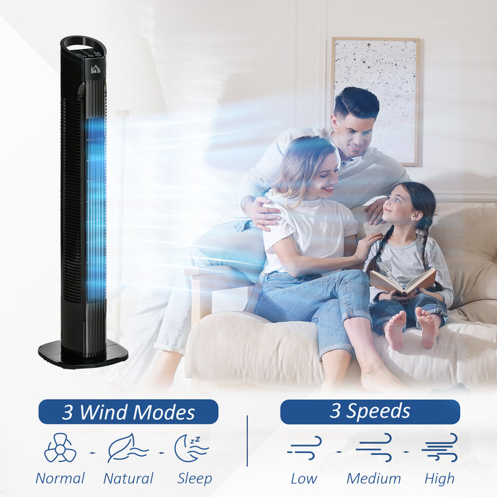 Tower Fan with Remote - 3-Speed, 3-Mode, 7.5-Hour Timer, 70° Oscillation, LED Control Panel - Ideal for Home Cooling and Comfort