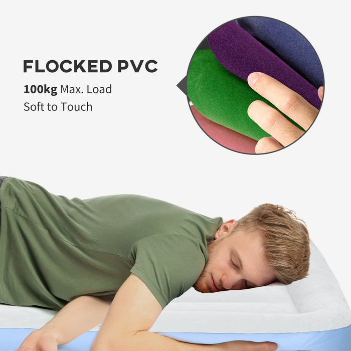 Extra-Wide Single Airbed with Integrated Electric Pump - Comfortable Inflatable Sleeping Solution - Ideal for Camping and Overnight Guests