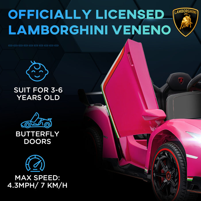 Lamborghini Veneno with Butterfly Doors - 12V Electric Kids Ride-On Car, Bluetooth & Portable Battery - Ideal for Young Drivers & Car Enthusiasts