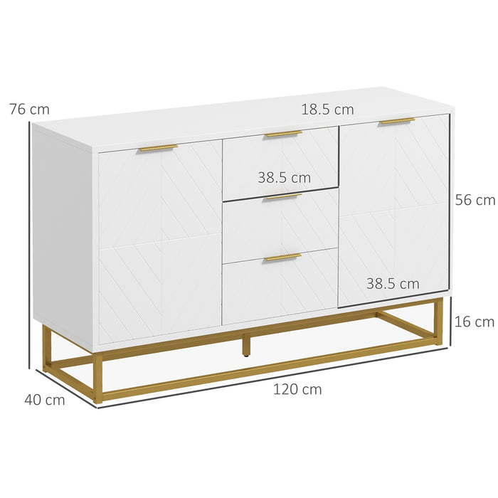 Freestanding Modern Storage Cabinet - 3-Drawer Cupboard for Dining & Living Spaces - Versatile Organization Solution for Home Essentials