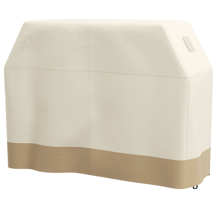 Outdoor Grill Protector - 66W x 152L cm Beige PU-Coated Weatherproof Cover - Ideal for Patio BBQ Shelter