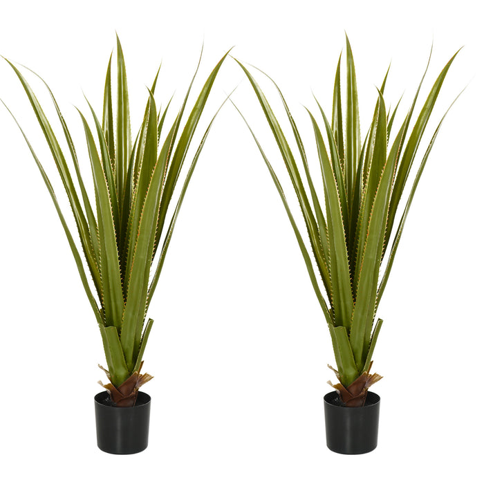 Artificial Agave Succulent Duo - Lifelike Potted Desk Plants for Home and Office Decor, 15x15x90cm - Ideal for Indoor & Outdoor Aesthetic Touches