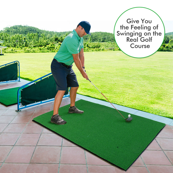 Synthetic Turf Golf Hitting Mat - Includes 2 Tee Positions for Various Shots - Perfect for Practice and Improved Golf Swing Technique