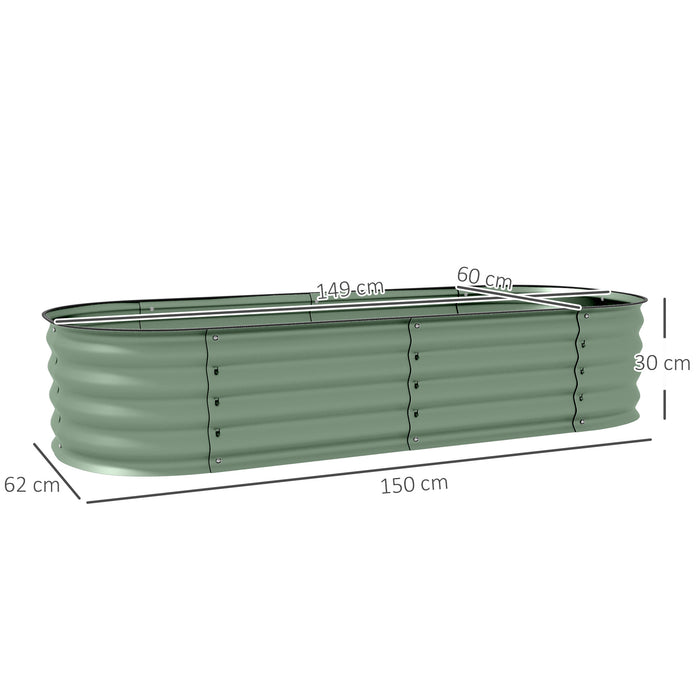 Metal Raised Garden Bed - Galvanized Herb & Succulent Planter with Safety Edge - Ideal for Flower Gardening & Green Spaces